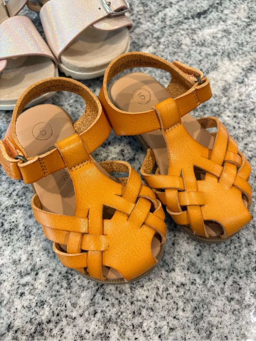 Cat & Jack Pink Glitter Girls' Sandals & faux leather sandals